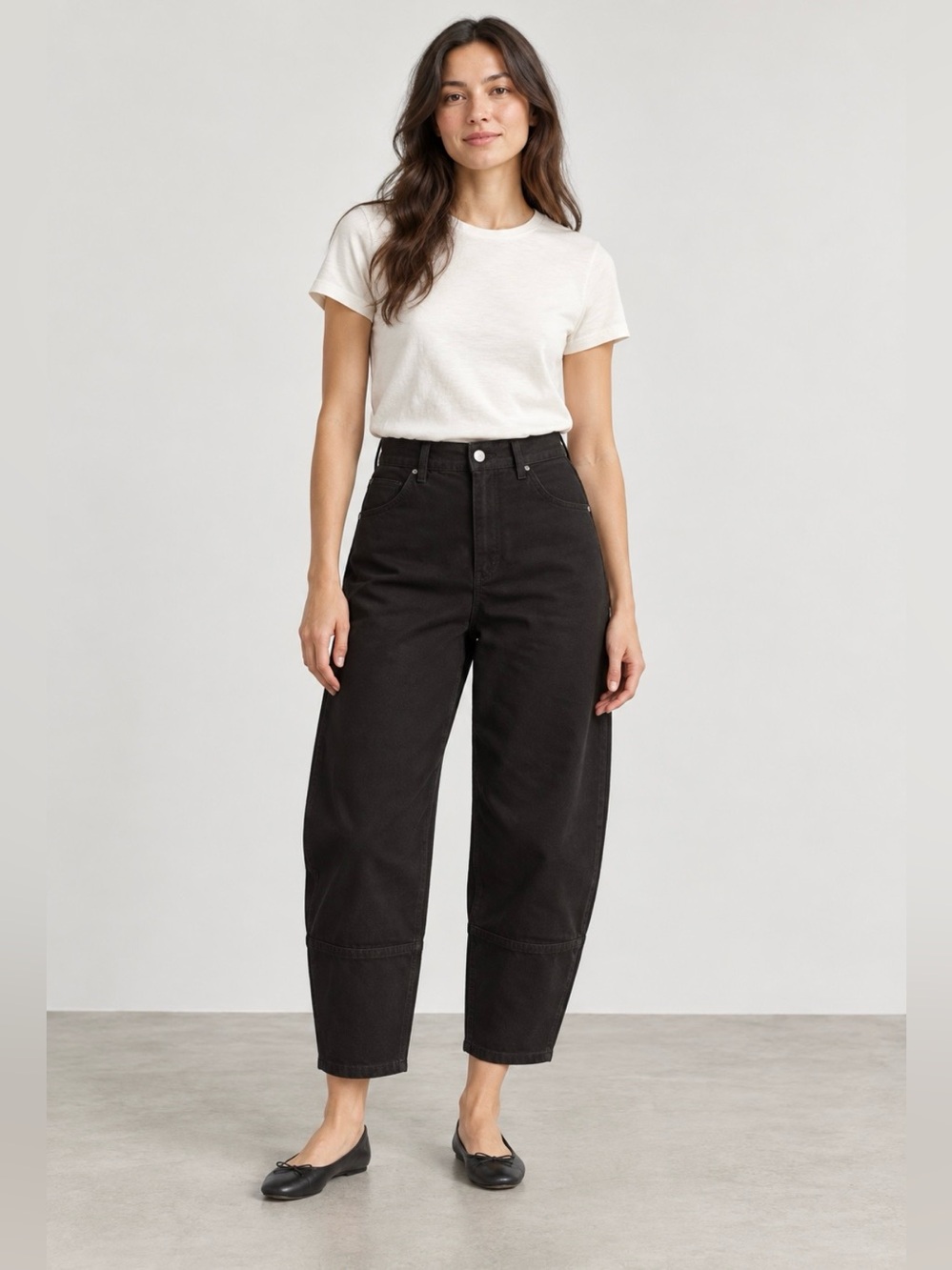 Everlane Utility Barrel Pants Womens 4 Regular Black Organic Cotton NWT